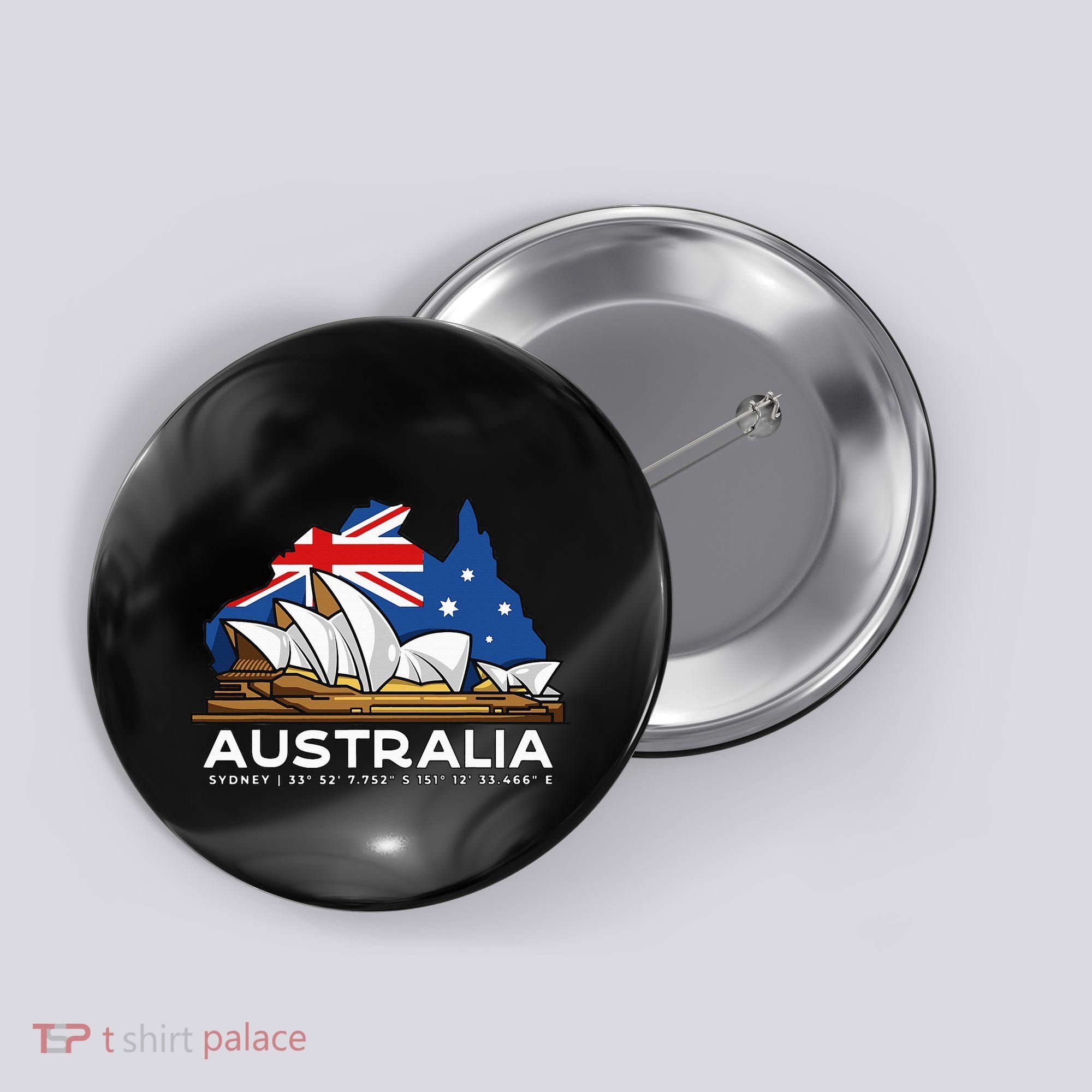 Australia Sydney Gps Coordinates Opera House Button