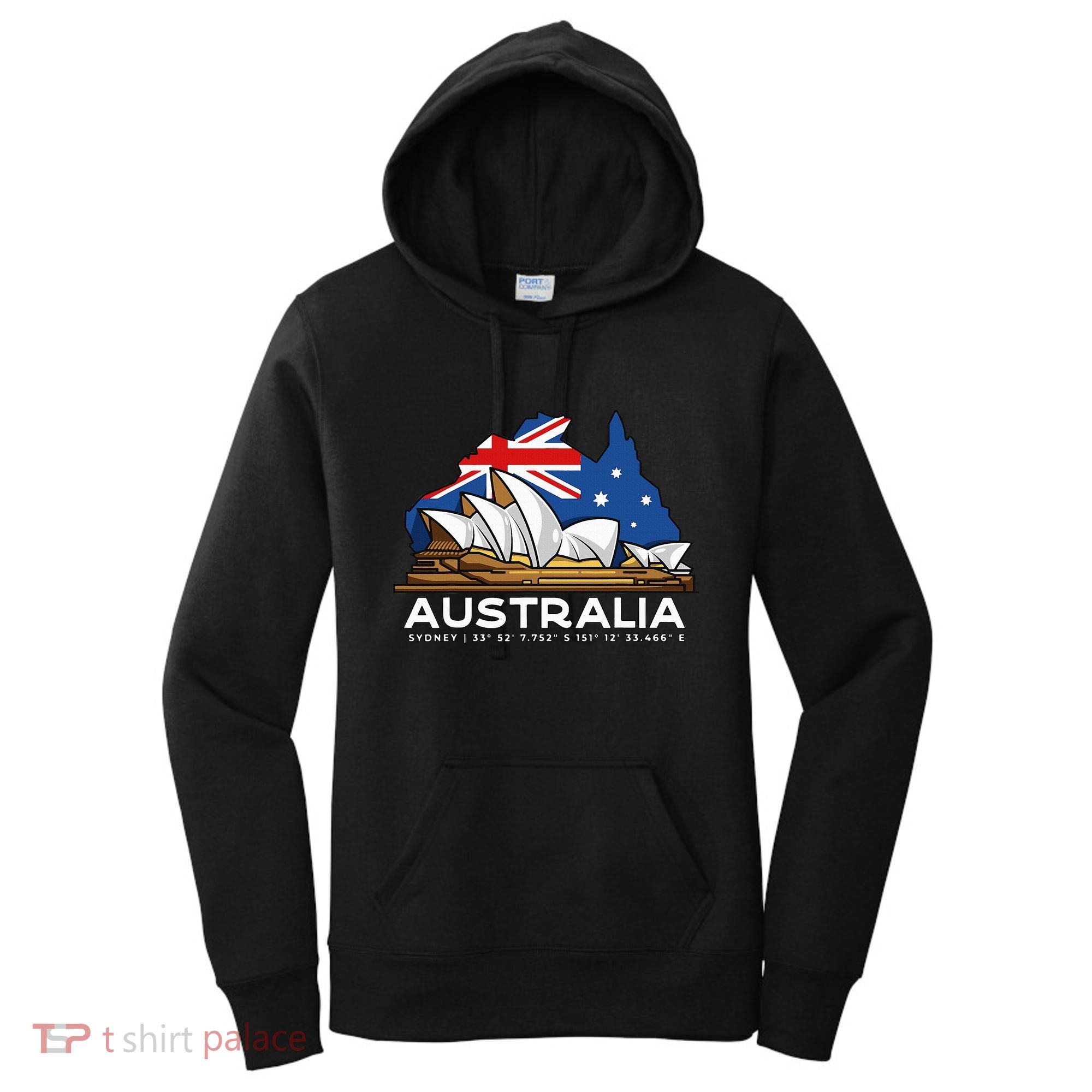 Australia Sydney Gps Coordinates Opera House Women's Hoodie