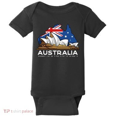 Australia Sydney Gps Coordinates Opera House Baby Bodysuit
