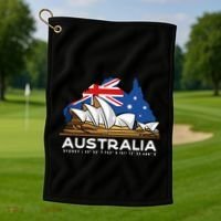 Australia Sydney Gps Coordinates Opera House Golf Towel thumb 1