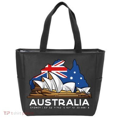Australia Sydney Gps Coordinates Opera House Tote Bag