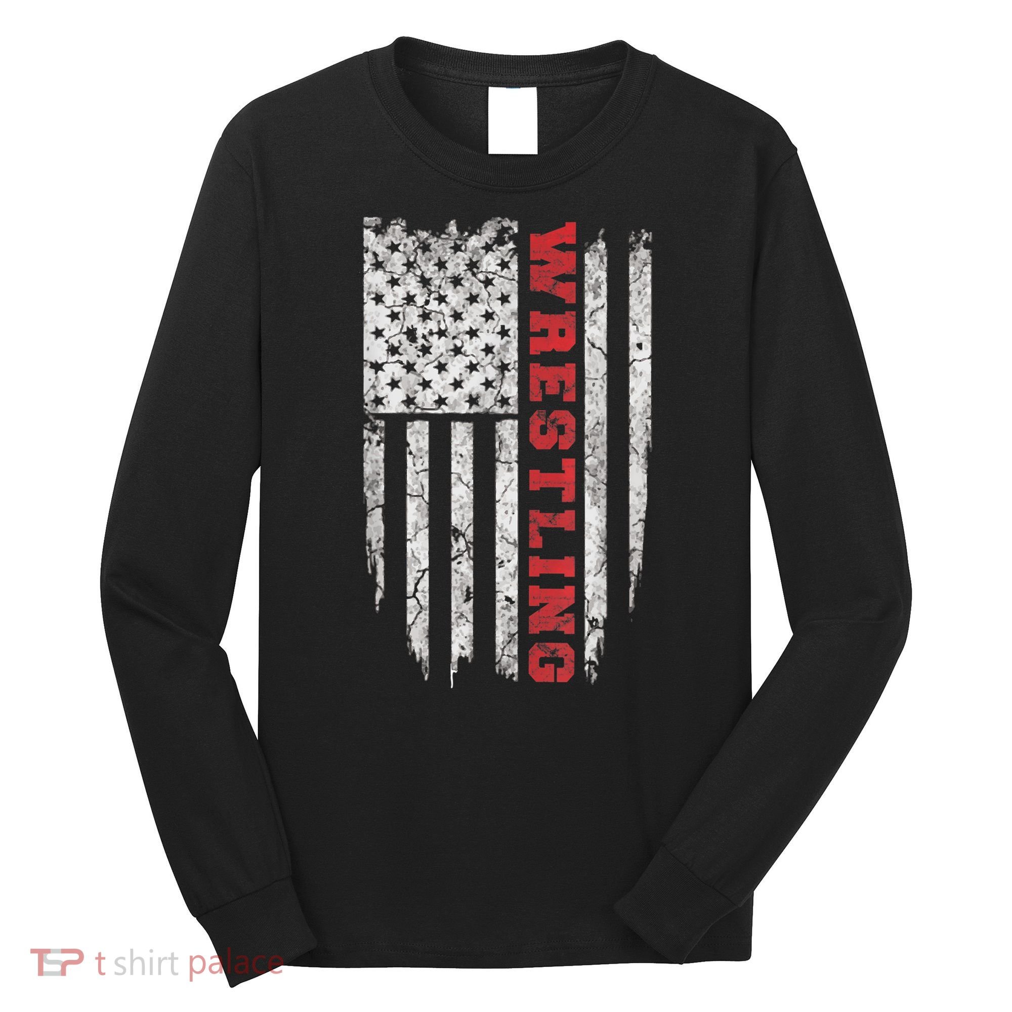 American Sport Gift Wrestling TShirt USA Gift Long Sleeve Shirt