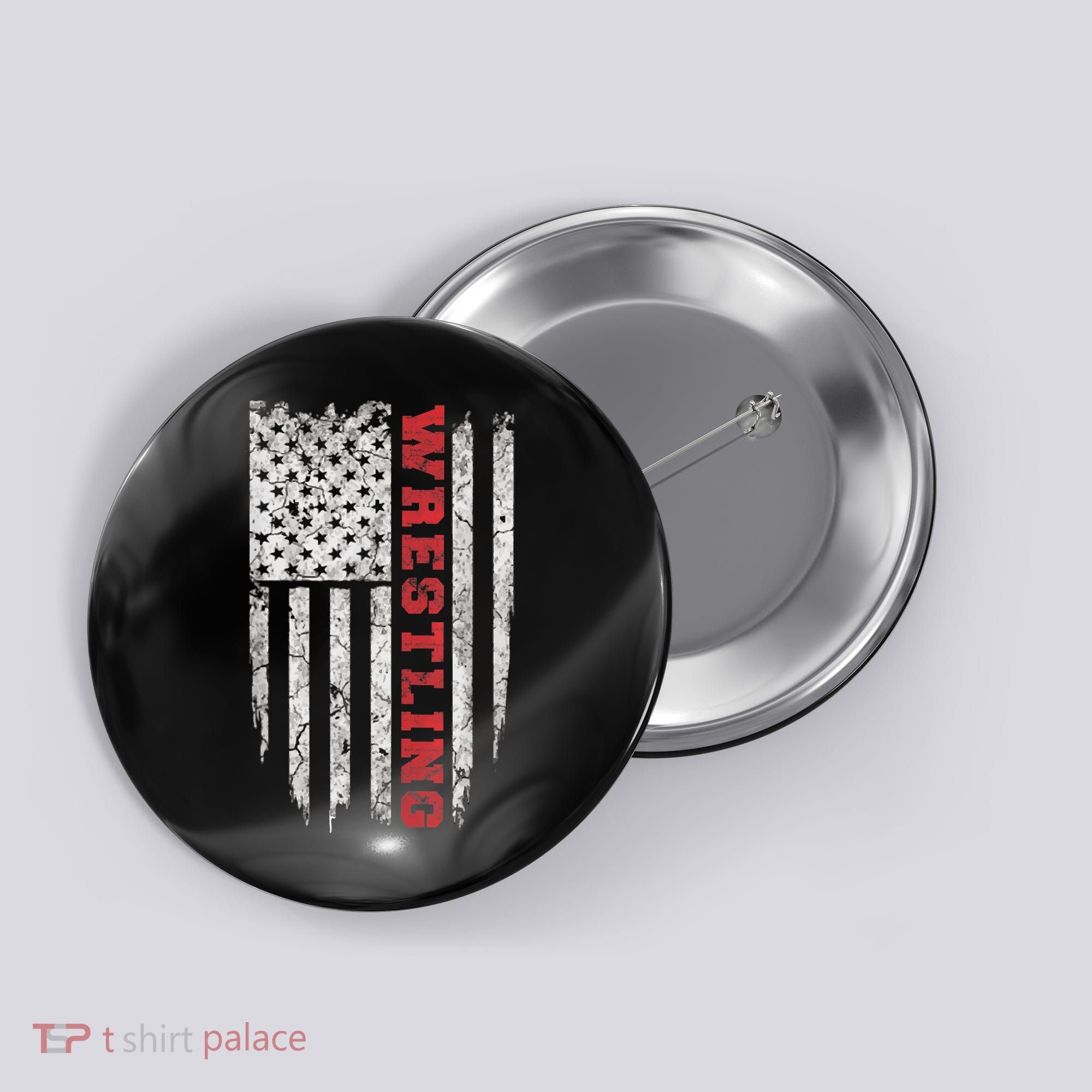 American Sport Gift Wrestling TShirt USA Gift Button