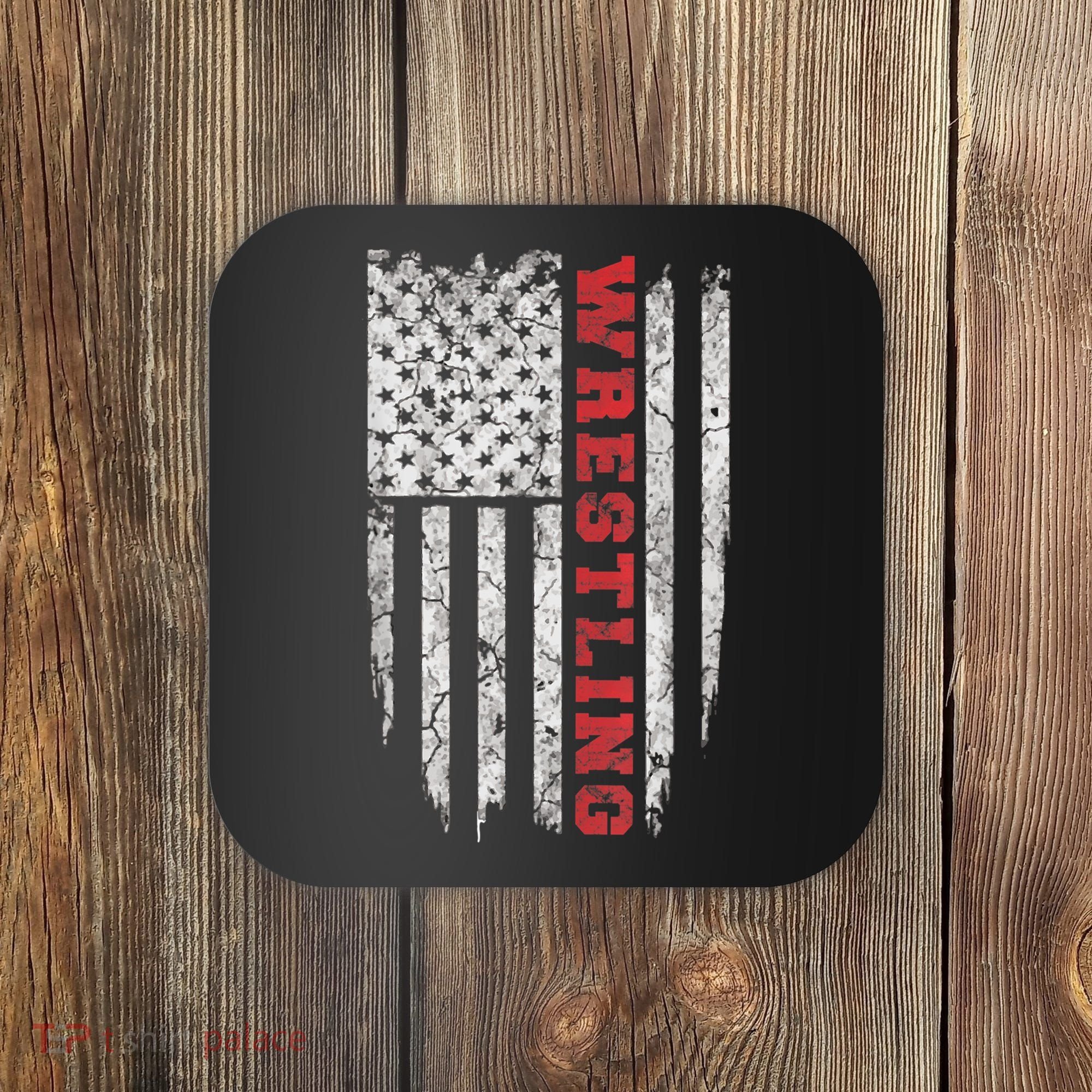 American Sport Gift Wrestling TShirt USA Gift Coaster