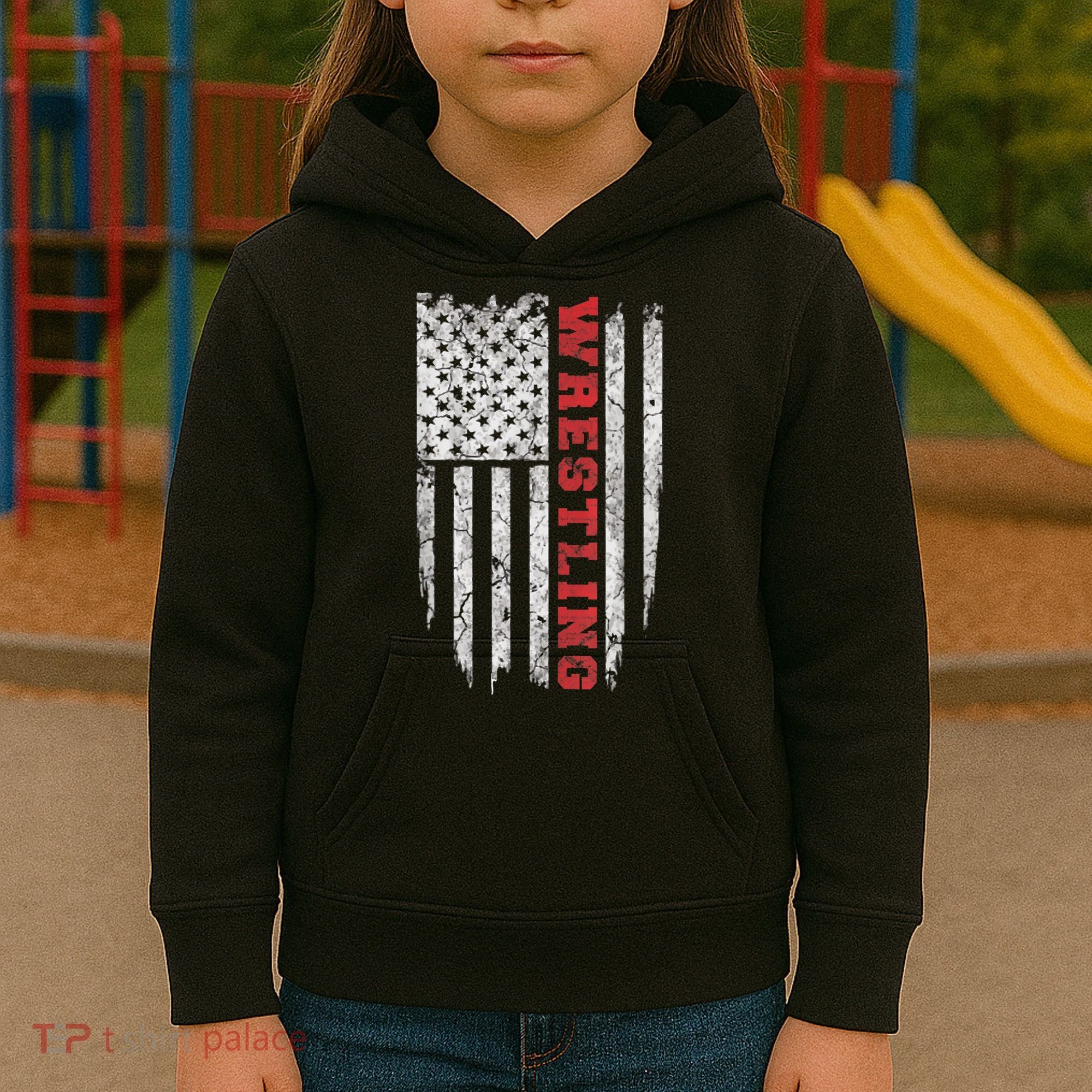 American Sport Gift Wrestling TShirt USA Gift Kids Hoodie