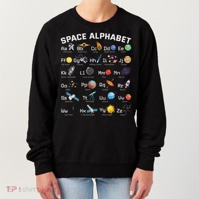 Alphabet Space Galaxy Abcs Letters Science Teacher Women's Sweatshirt