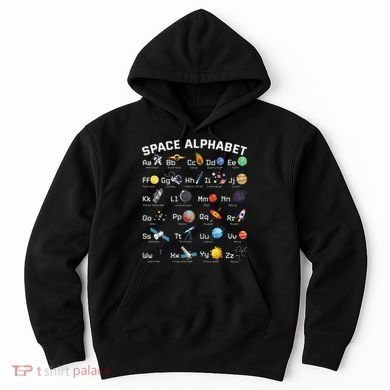Alphabet Space Galaxy Abcs Letters Science Teacher Hoodie