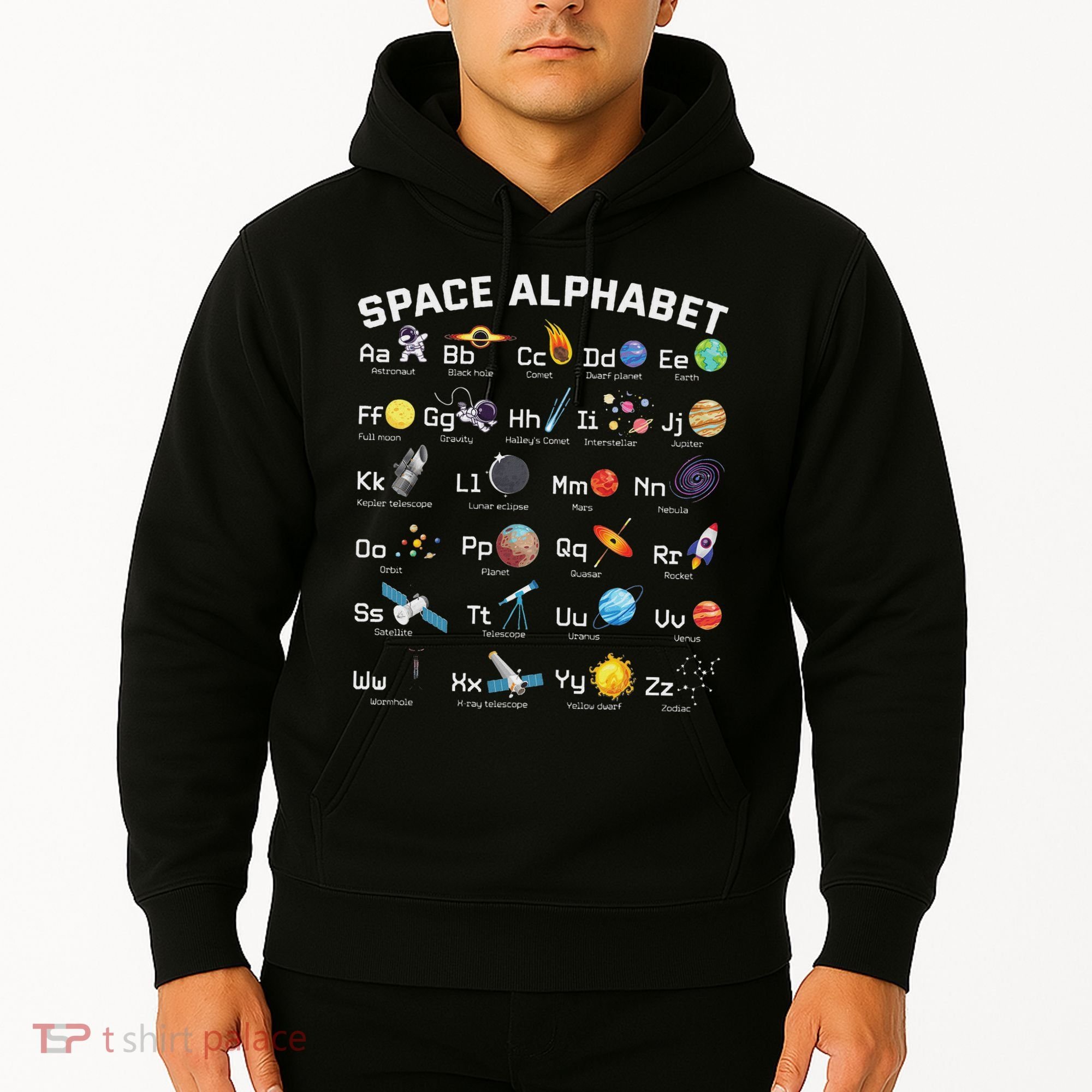 Alphabet Space Galaxy Abcs Letters Science Teacher Hoodie