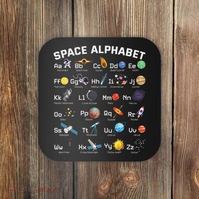 Alphabet Space Galaxy Abcs Letters Science Teacher Coaster