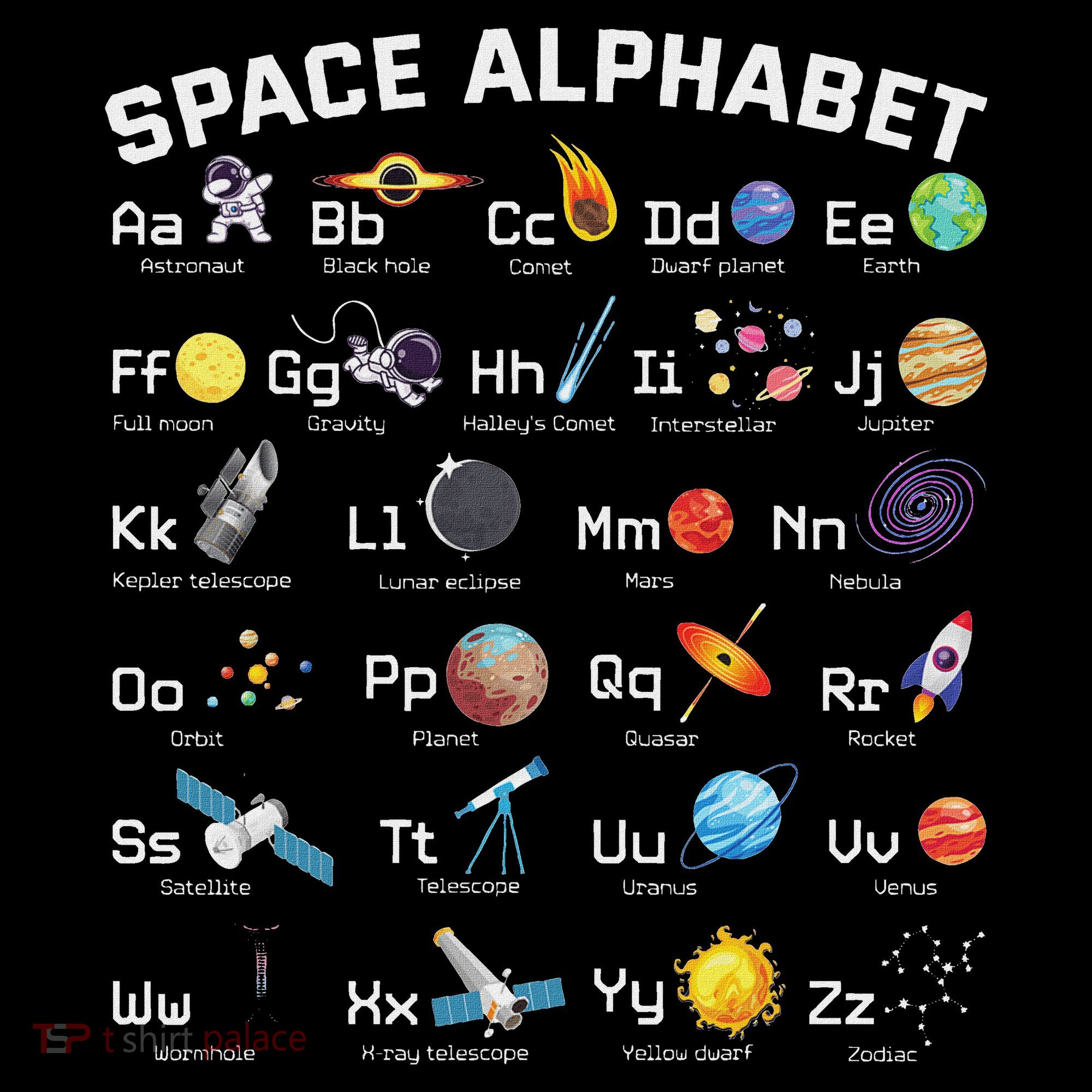 Alphabet Space Galaxy Abcs Letters Science Teacher Women's Hoodie