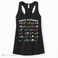 Alphabet Space Galaxy Abcs Letters Science Teacher Women's Tank Top thumb 0