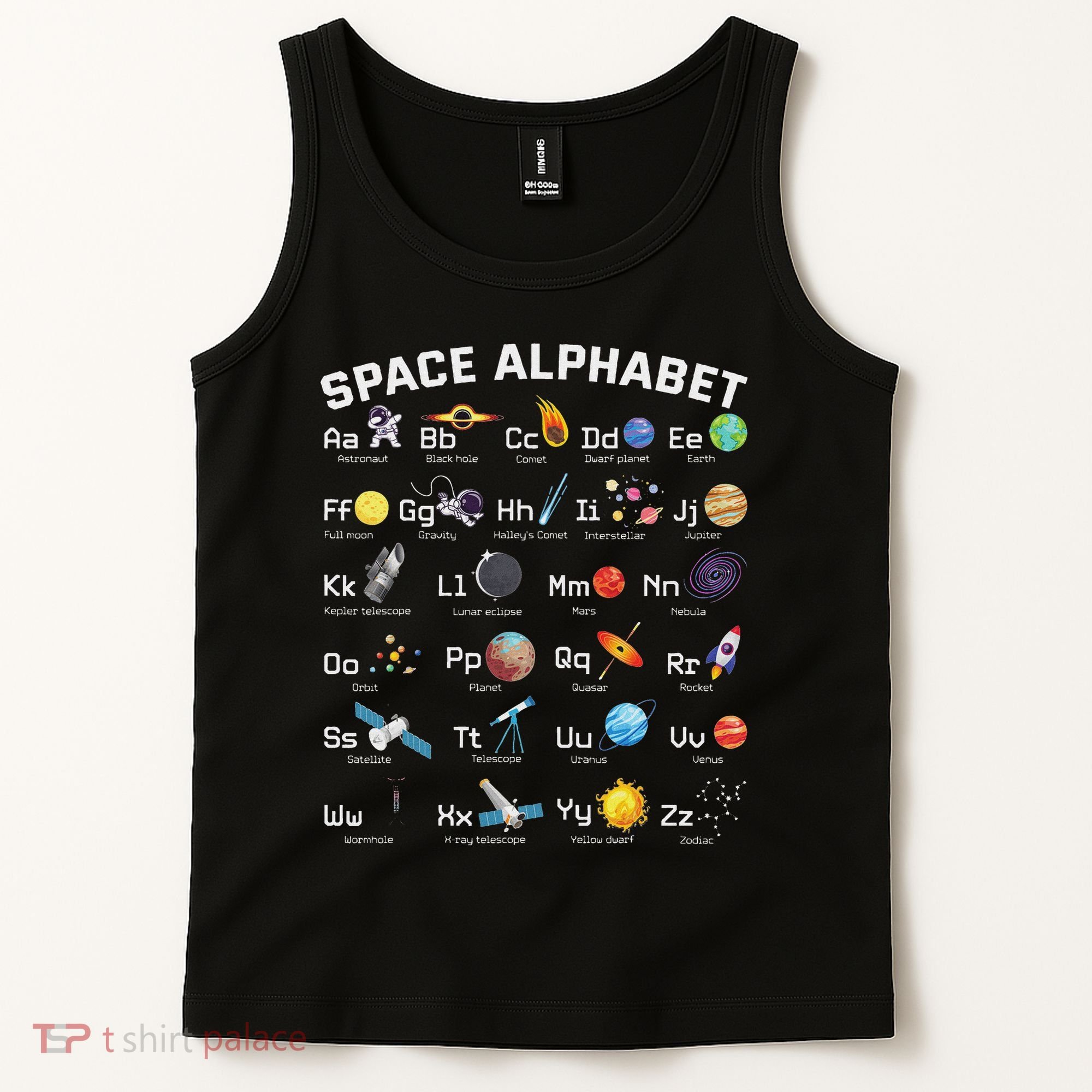 Alphabet Space Galaxy Abcs Letters Science Teacher Tank Top