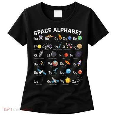 Alphabet Space Galaxy Abcs Letters Science Teacher Women's T-Shirt