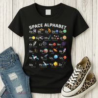 Alphabet Space Galaxy Abcs Letters Science Teacher Women's T-Shirt thumb 3