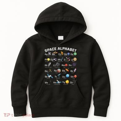 Alphabet Space Galaxy Abcs Letters Science Teacher Kids Hoodie