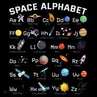 Alphabet Space Galaxy Abcs Letters Science Teacher Kids Long Sleeve Shirt thumb 2