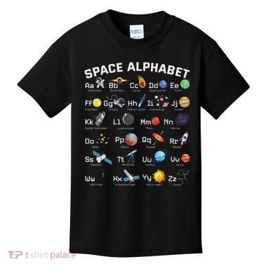Alphabet Space Galaxy Abcs Letters Science Teacher Kids T-Shirt