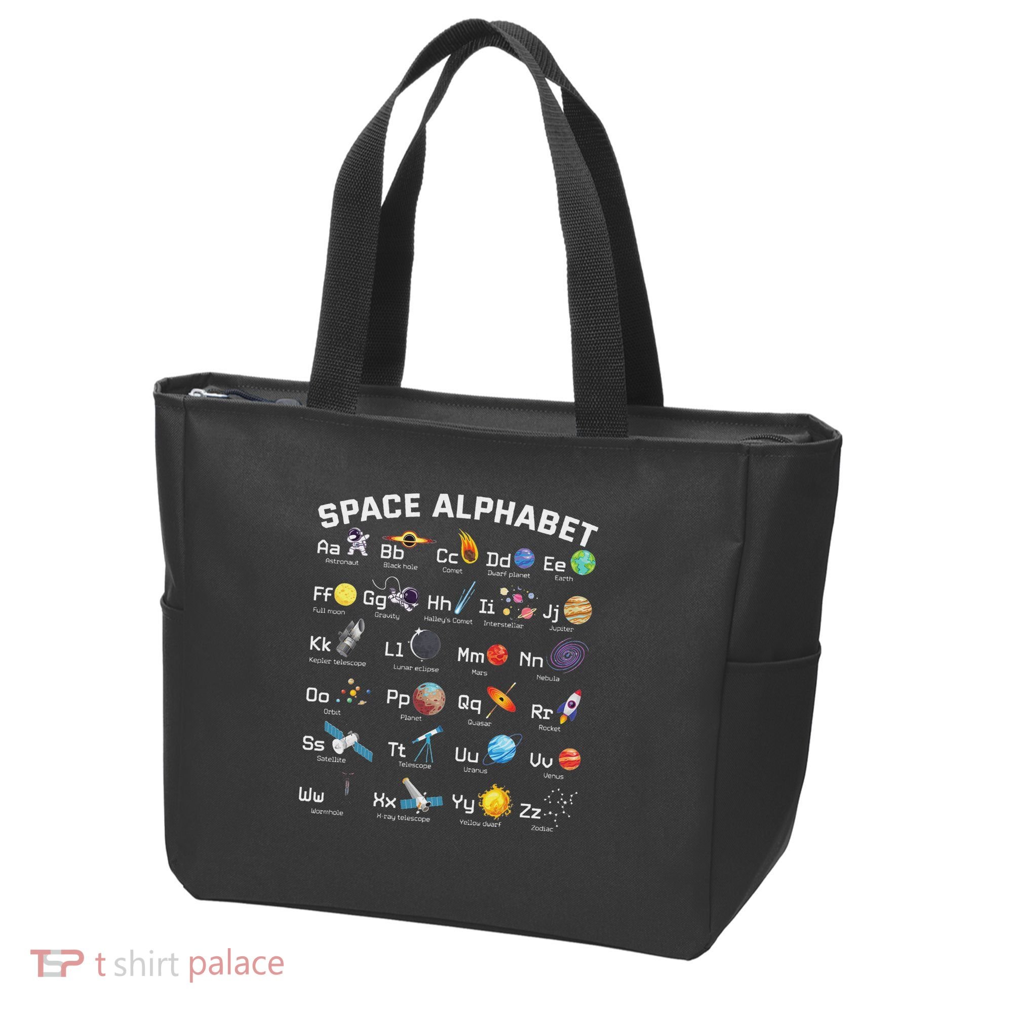 Alphabet Space Galaxy Abcs Letters Science Teacher Tote Bag