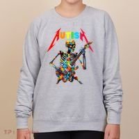 Autism Skeleton Guitar Player Rock Music Autism Awareness Women's Sweatshirt thumb 0