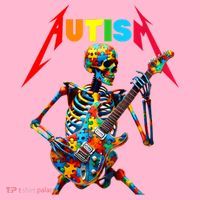 Autism Skeleton Guitar Player Rock Music Autism Awareness Coaster thumb 2