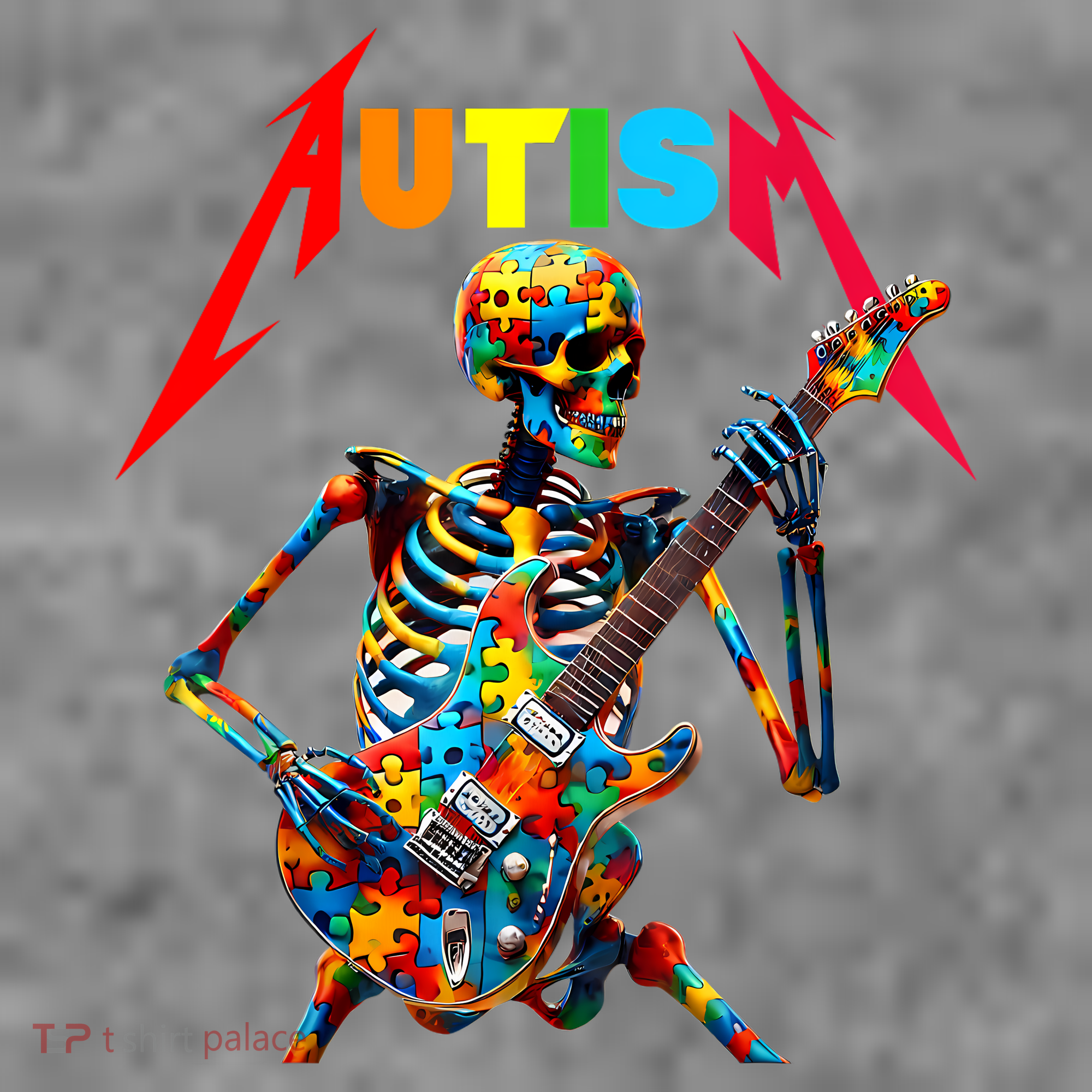 Autism Skeleton Guitar Player Rock Music Autism Awareness Toddler Hoodie
