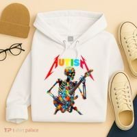 Autism Skeleton Guitar Player Rock Music Autism Awareness Hoodie thumb 4