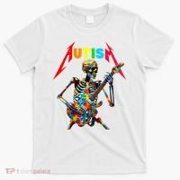 Autism Skeleton Guitar Player Rock Music Autism Awareness T-Shirt thumb 0