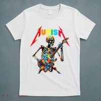 Autism Skeleton Guitar Player Rock Music Autism Awareness T-Shirt thumb 5