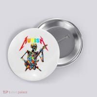 Autism Skeleton Guitar Player Rock Music Autism Awareness Button thumb 0