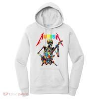Autism Skeleton Guitar Player Rock Music Autism Awareness Women's Hoodie thumb 0
