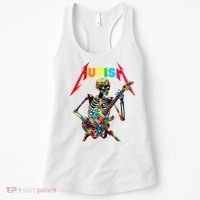 Autism Skeleton Guitar Player Rock Music Autism Awareness Women's Tank Top thumb 0