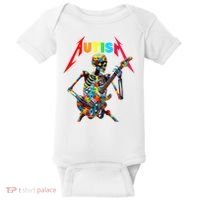 Autism Skeleton Guitar Player Rock Music Autism Awareness Baby Bodysuit thumb 0