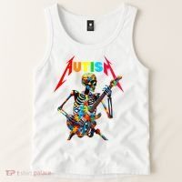 Autism Skeleton Guitar Player Rock Music Autism Awareness Tank Top thumb 2