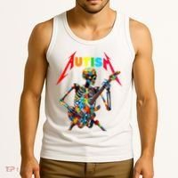 Autism Skeleton Guitar Player Rock Music Autism Awareness Tank Top thumb 3