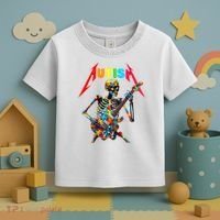 Autism Skeleton Guitar Player Rock Music Autism Awareness Toddler T-Shirt thumb 3