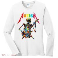 Autism Skeleton Guitar Player Rock Music Autism Awareness Women's Long Sleeve Shirt thumb 0