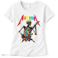 Autism Skeleton Guitar Player Rock Music Autism Awareness Women's T-Shirt thumb 0
