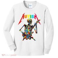 Autism Skeleton Guitar Player Rock Music Autism Awareness Kids Long Sleeve Shirt thumb 0