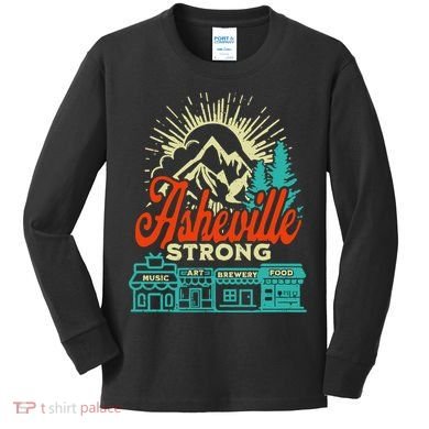 Asheville Strong Hurricane Helene Kids Long Sleeve Shirt