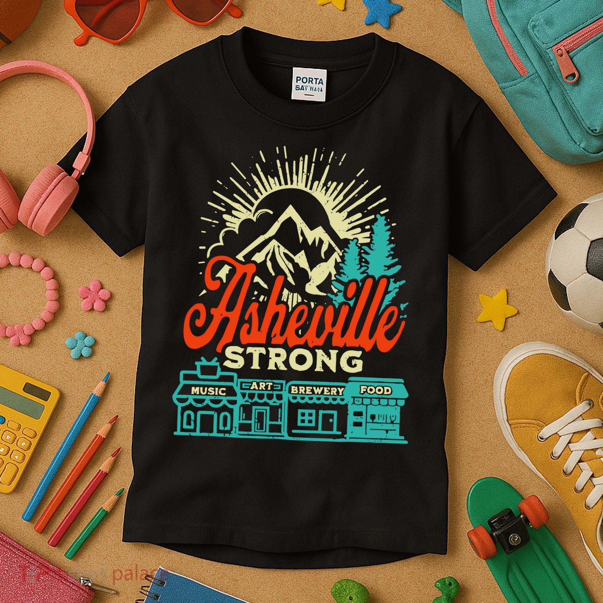Asheville Strong Hurricane Helene Kids T-Shirt