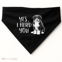 Australian Shepherd Herding Dog Funny I Herd You Mom Dad USA-Made Doggie Bandana thumb 0