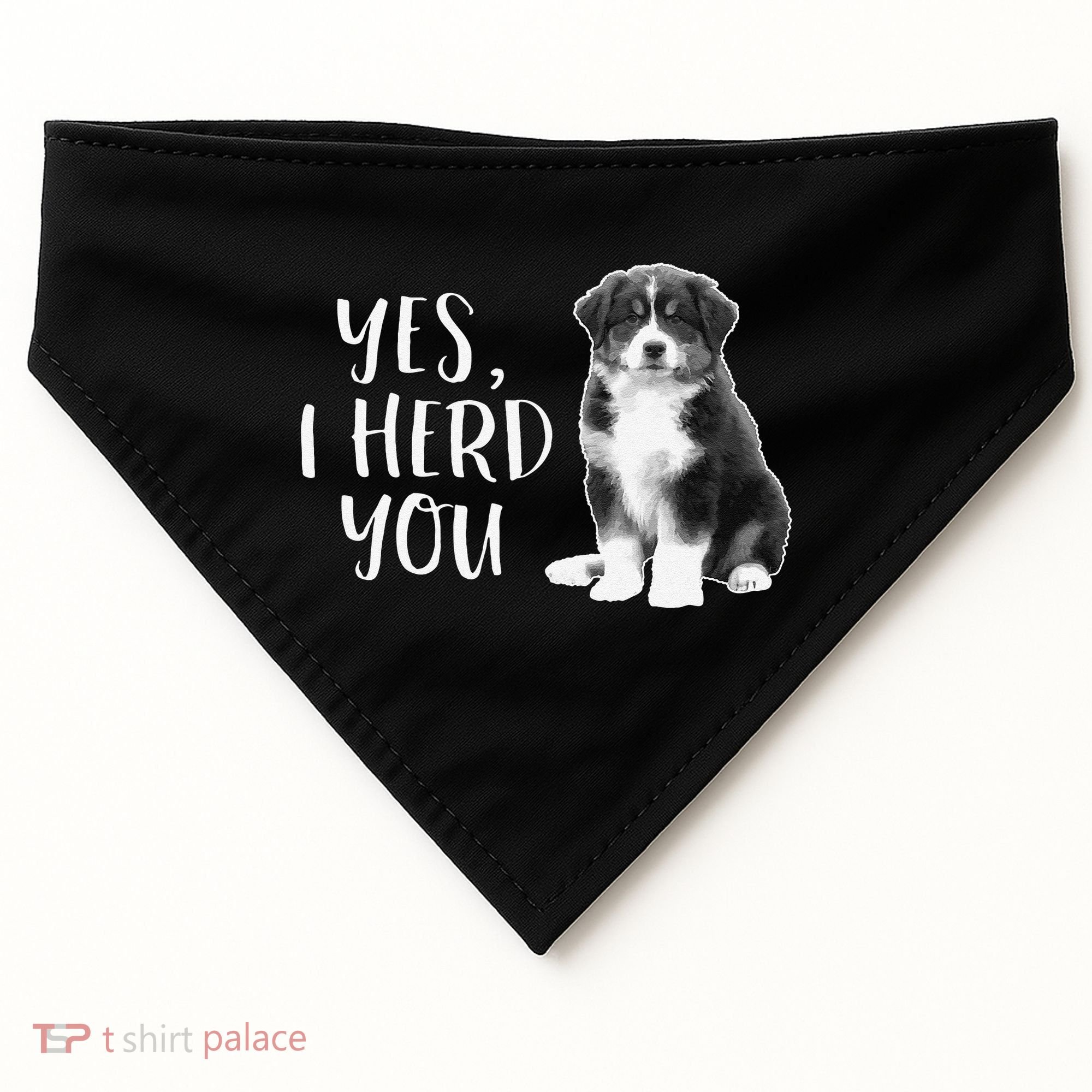 Australian Shepherd Herding Dog Funny I Herd You Mom Dad USA-Made Doggie Bandana