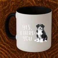 Australian Shepherd Herding Dog Funny I Herd You Mom Dad Coffee Mug thumb 2