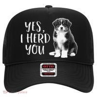 Australian Shepherd Herding Dog Funny I Herd You Mom Dad Hat thumb 0