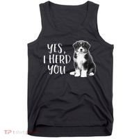 Australian Shepherd Herding Dog Funny I Herd You Mom Dad Tank Top thumb 0