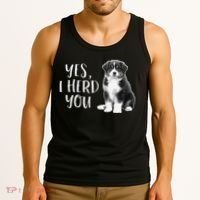 Australian Shepherd Herding Dog Funny I Herd You Mom Dad Tank Top thumb 3