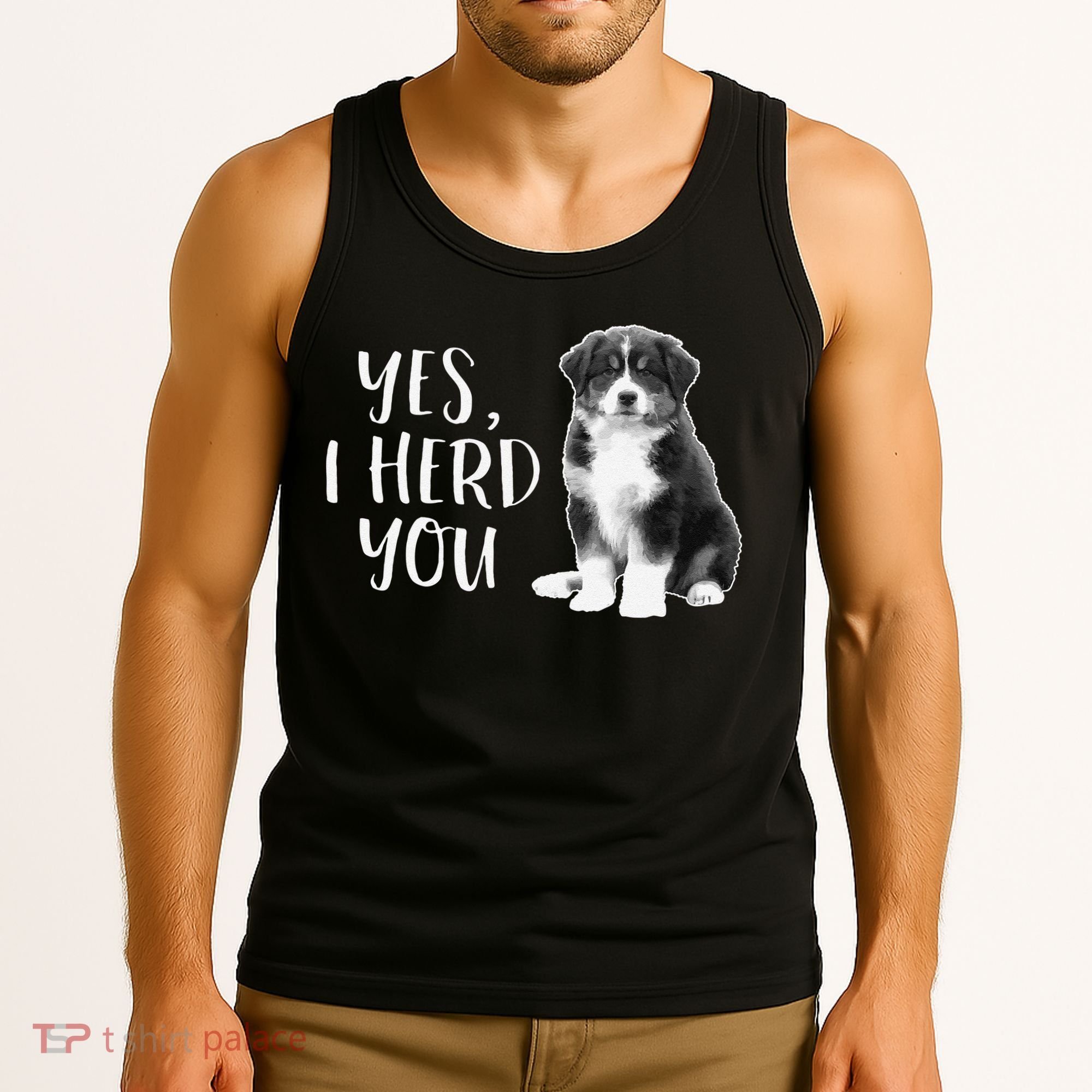 Australian Shepherd Herding Dog Funny I Herd You Mom Dad Tank Top
