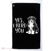 Australian Shepherd Herding Dog Funny I Herd You Mom Dad Golf Towel thumb 0