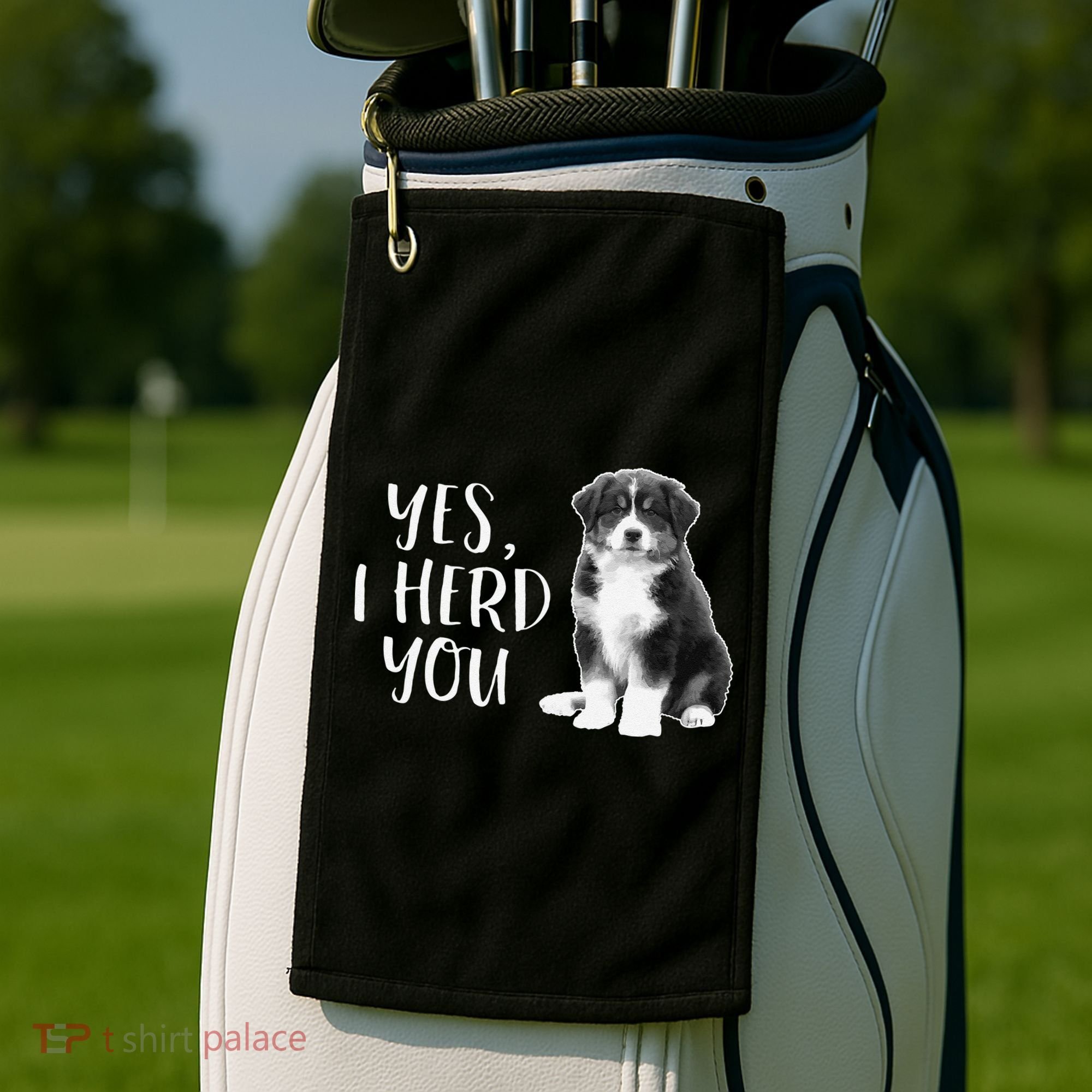 Australian Shepherd Herding Dog Funny I Herd You Mom Dad Golf Towel