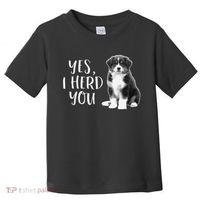Australian Shepherd Herding Dog Funny I Herd You Mom Dad Toddler T-Shirt
